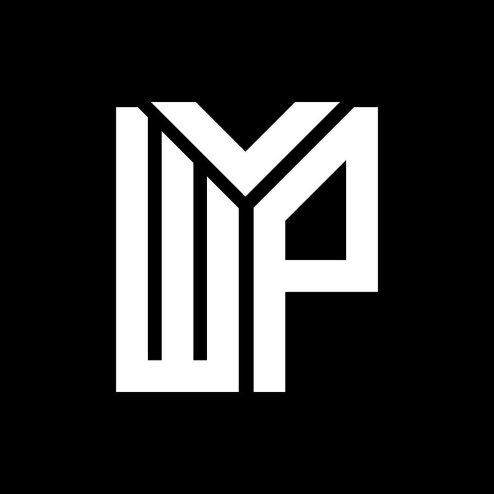 diseño de logotipo de letra wp sobre fondo negro. concepto de logotipo de letra de iniciales creativas de wp. diseño de letra wp. vector