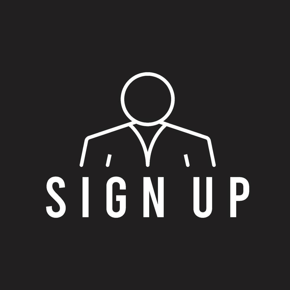 sign up icon vector
