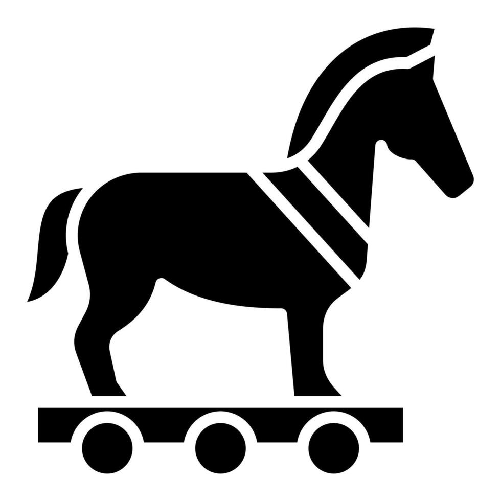 troyano caballo icono vector ilustración