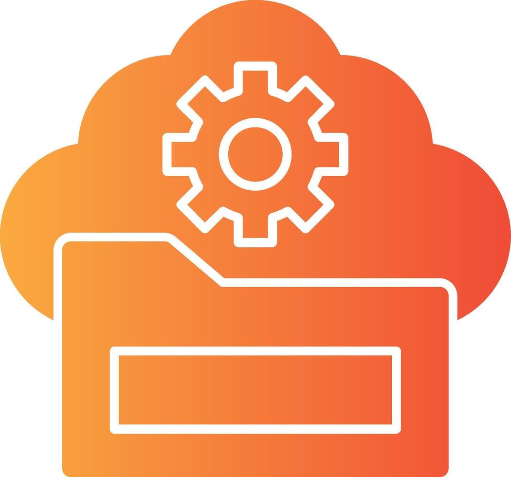Cloud Storage Solid Multi Gradient Icon vector