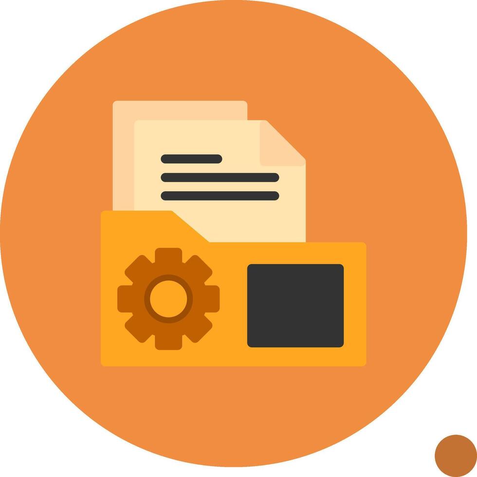 Data Management Flat Shadow Icon vector
