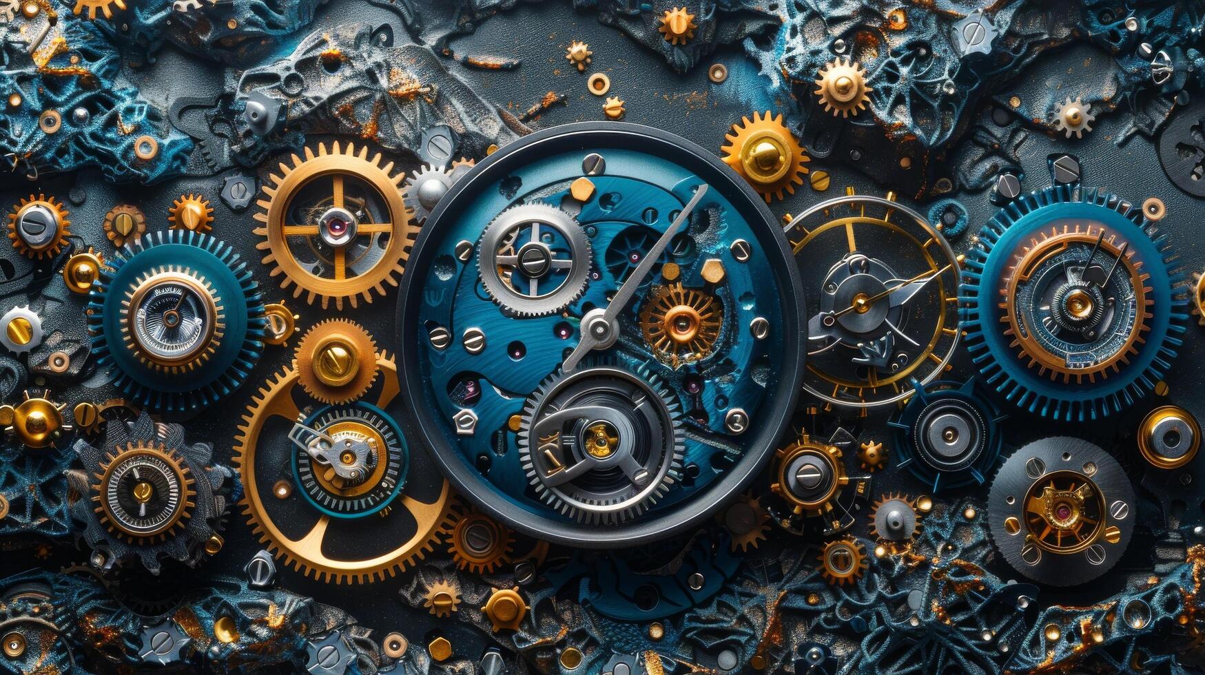 AI generated Close Up of Clock on Metal Surface photo