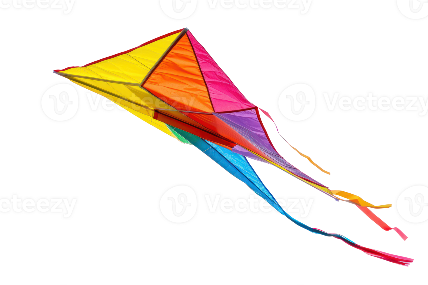 AI generated Multicolored kite flying png
