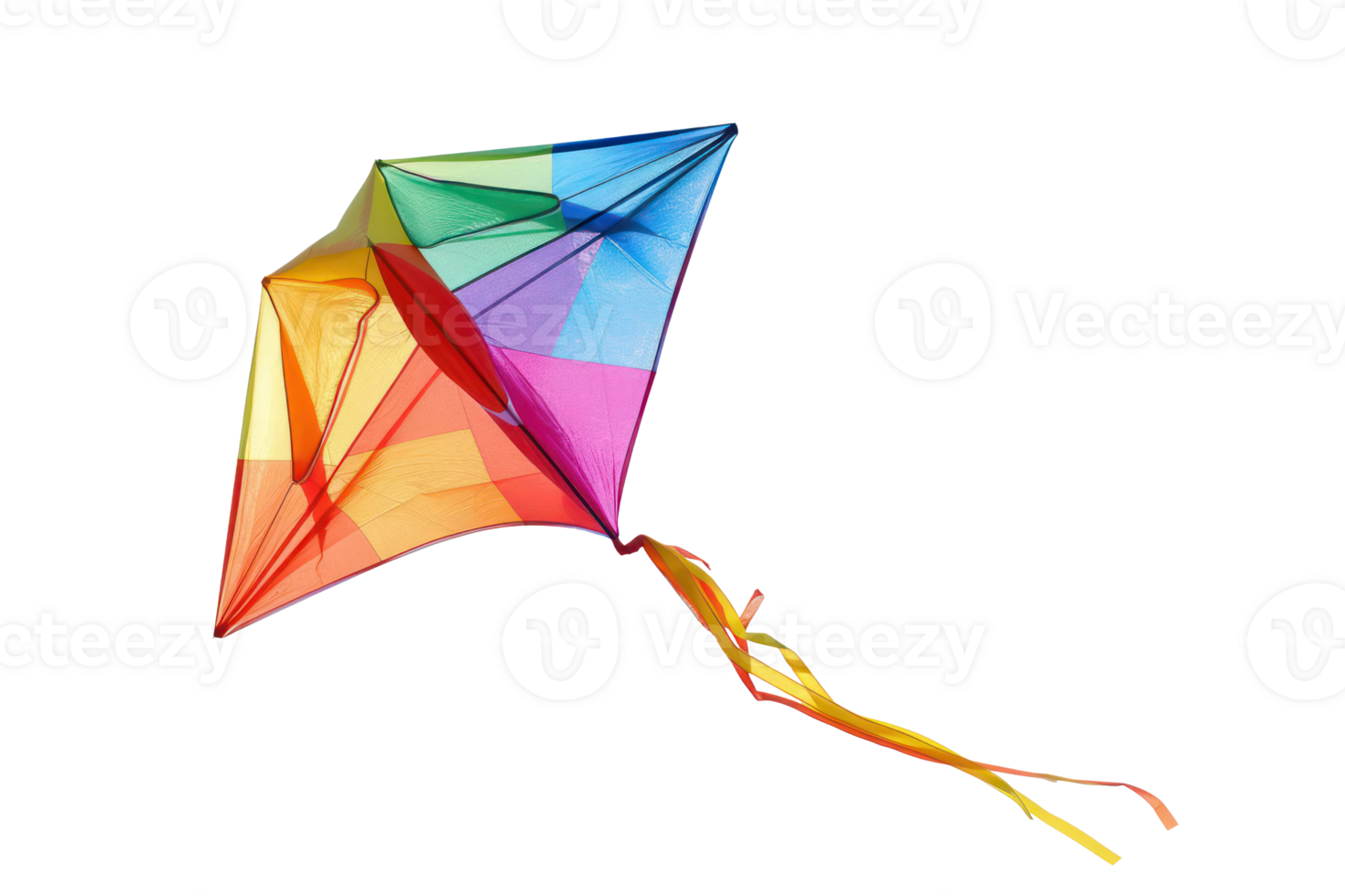 AI generated Multicolored kite flying png