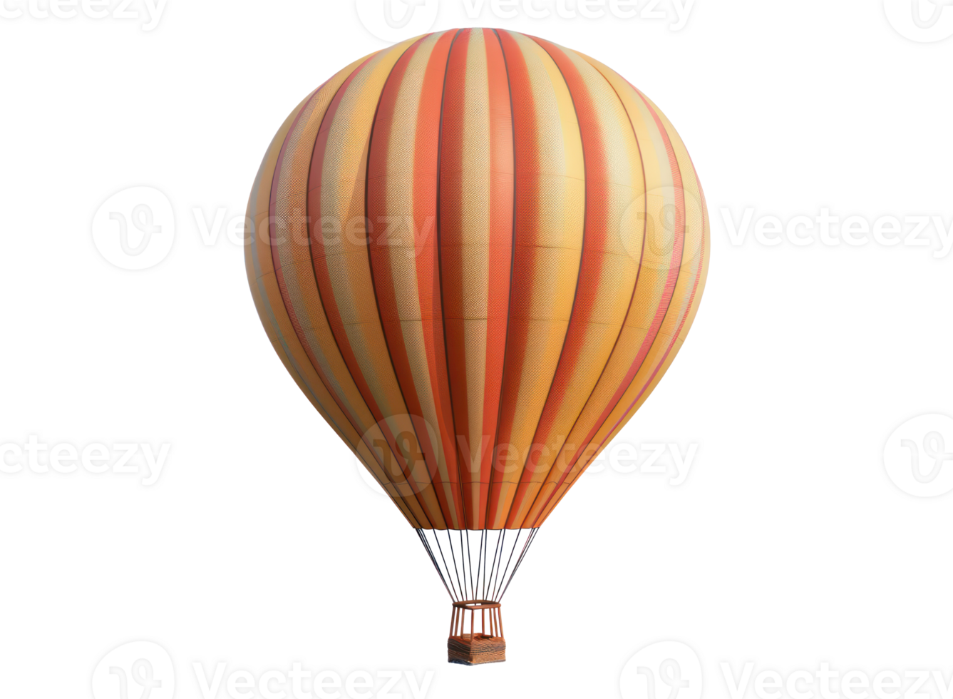 AI generated Striped hot air balloon in the sky png