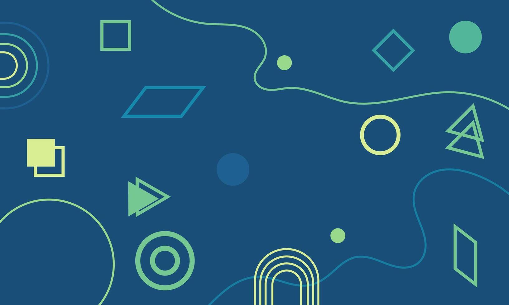 a blue background with various shapes and lines vector