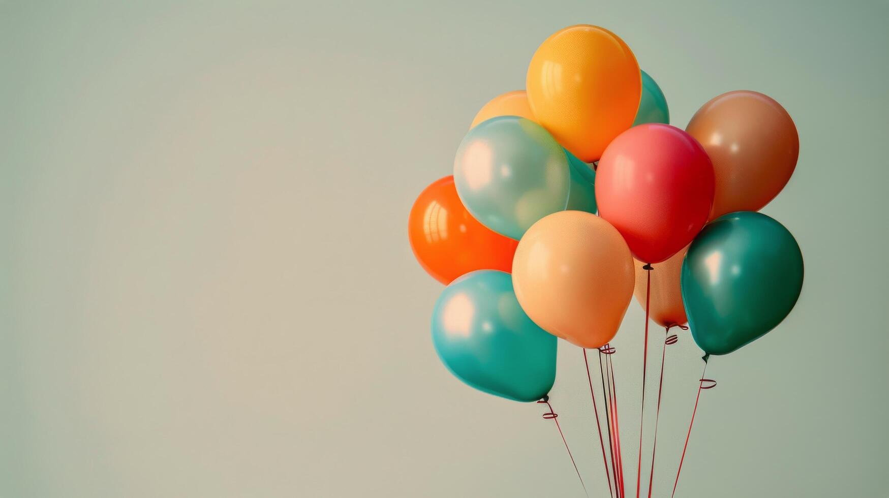 AI generated Cluster of Balloons Floating in the Sky photo