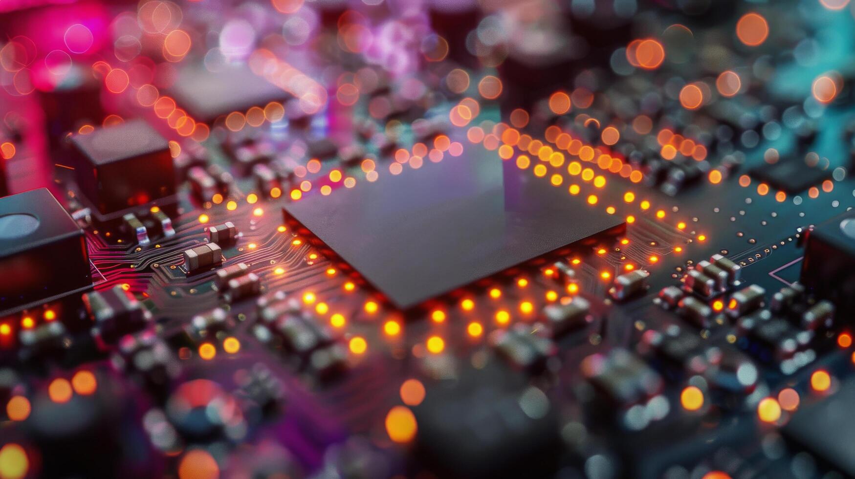 AI generated Close Up of a Computer Chip photo