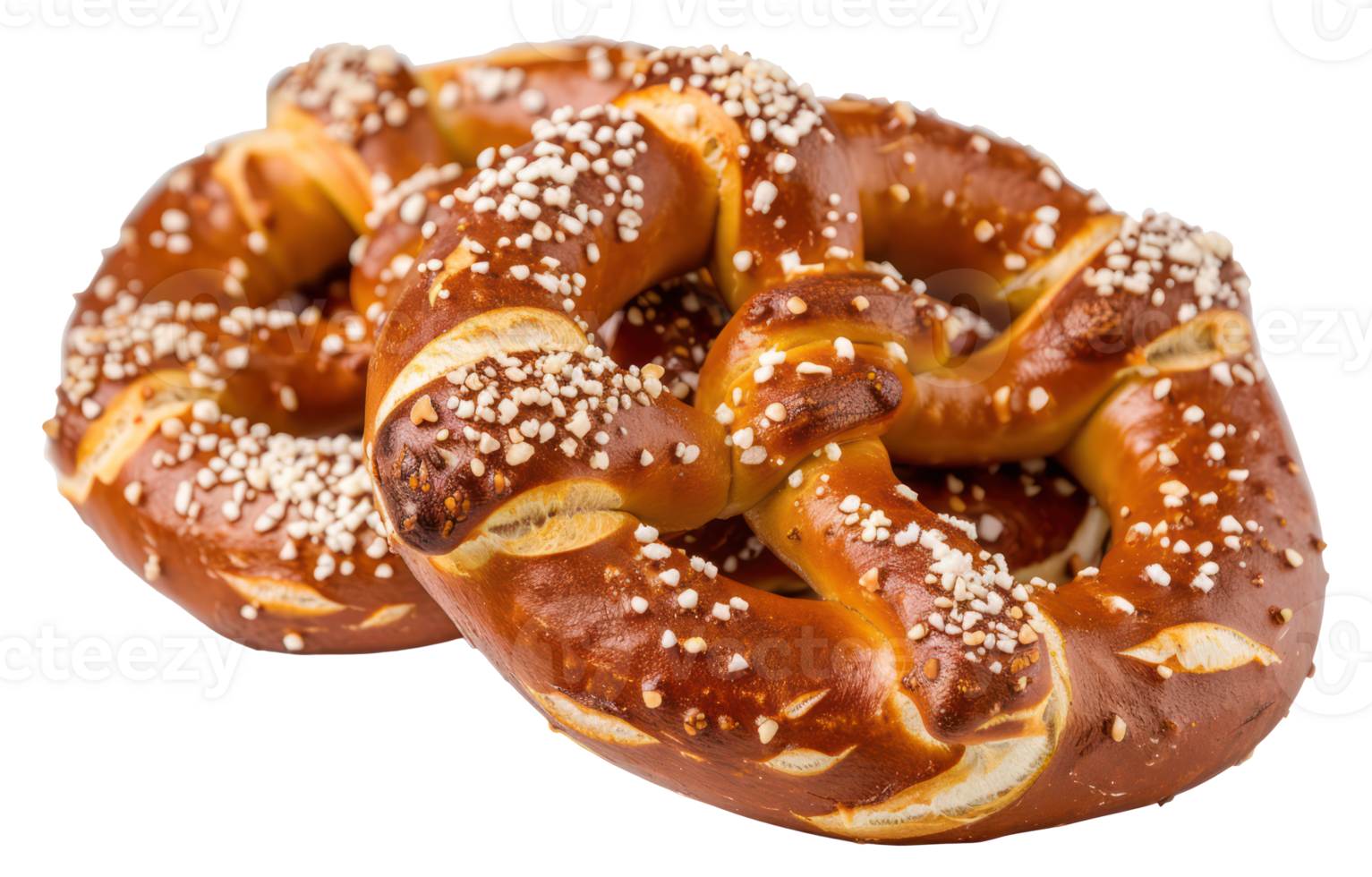 AI generated Salted baked pretzel on transparent background - stock png. png