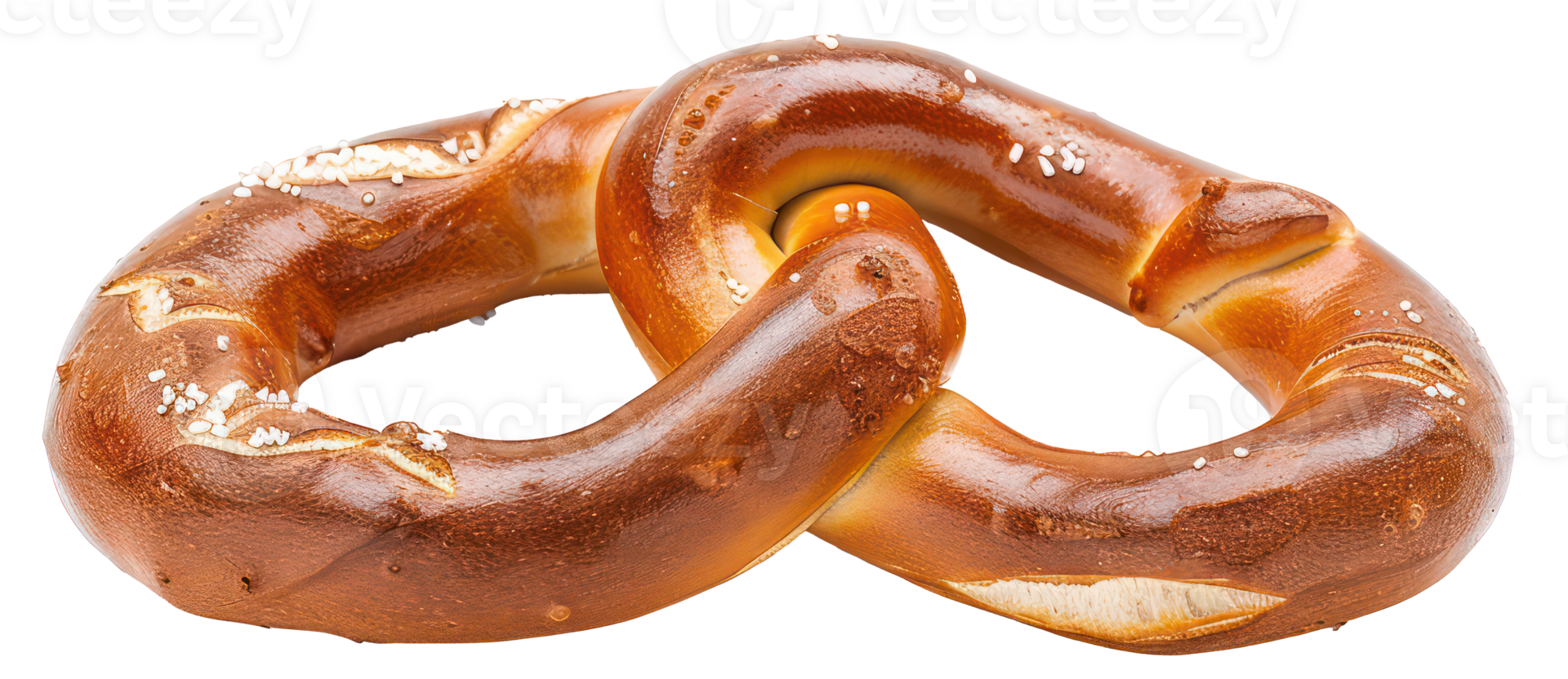 AI generated Salted baked pretzel on transparent background - stock png. png