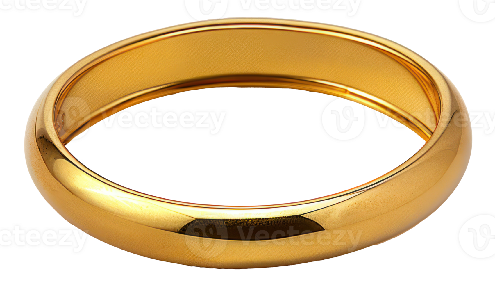 AI generated Simple elegant gold wedding band on transparent background - stock png. png