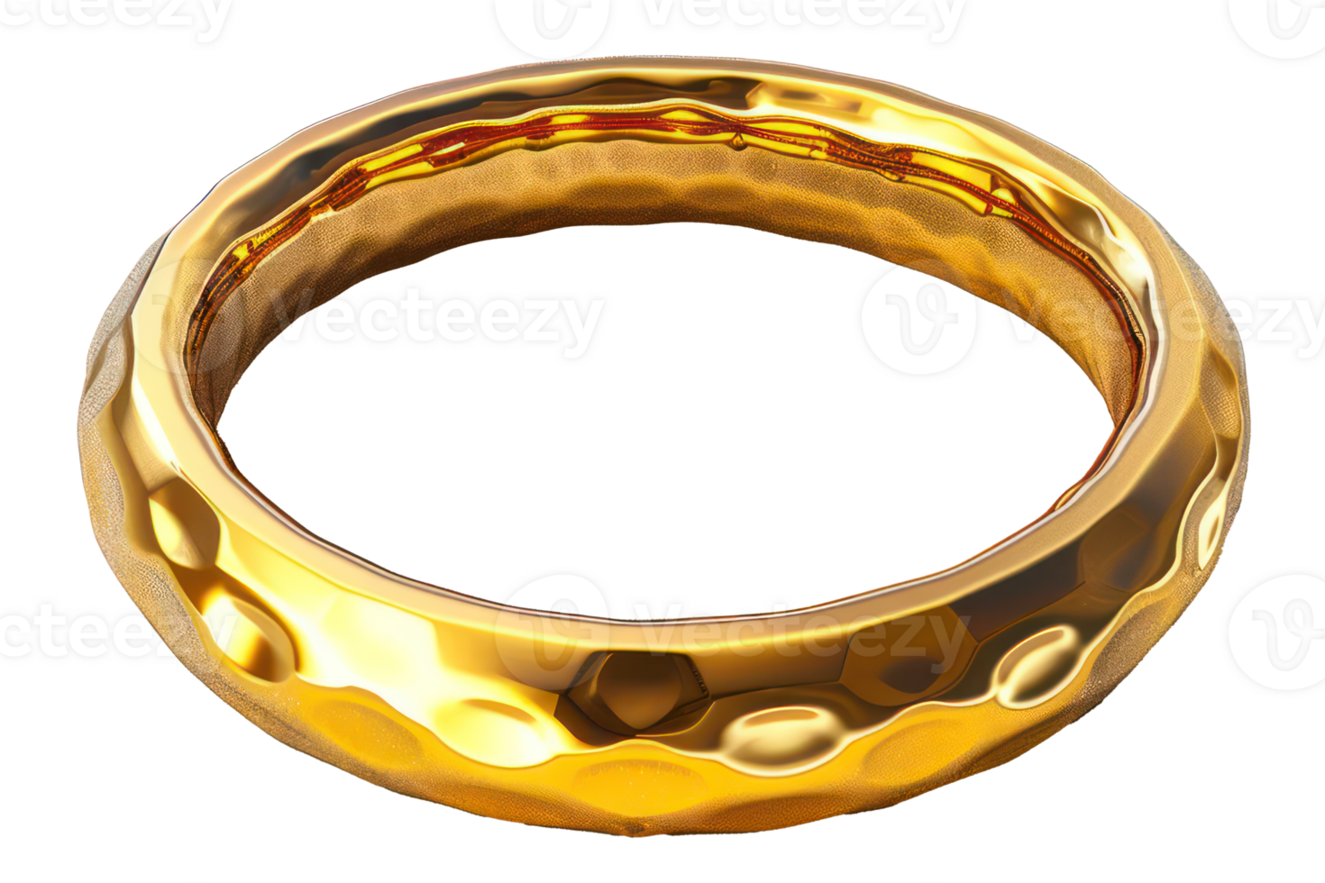 AI generated Simple elegant gold wedding band on transparent background - stock png. png