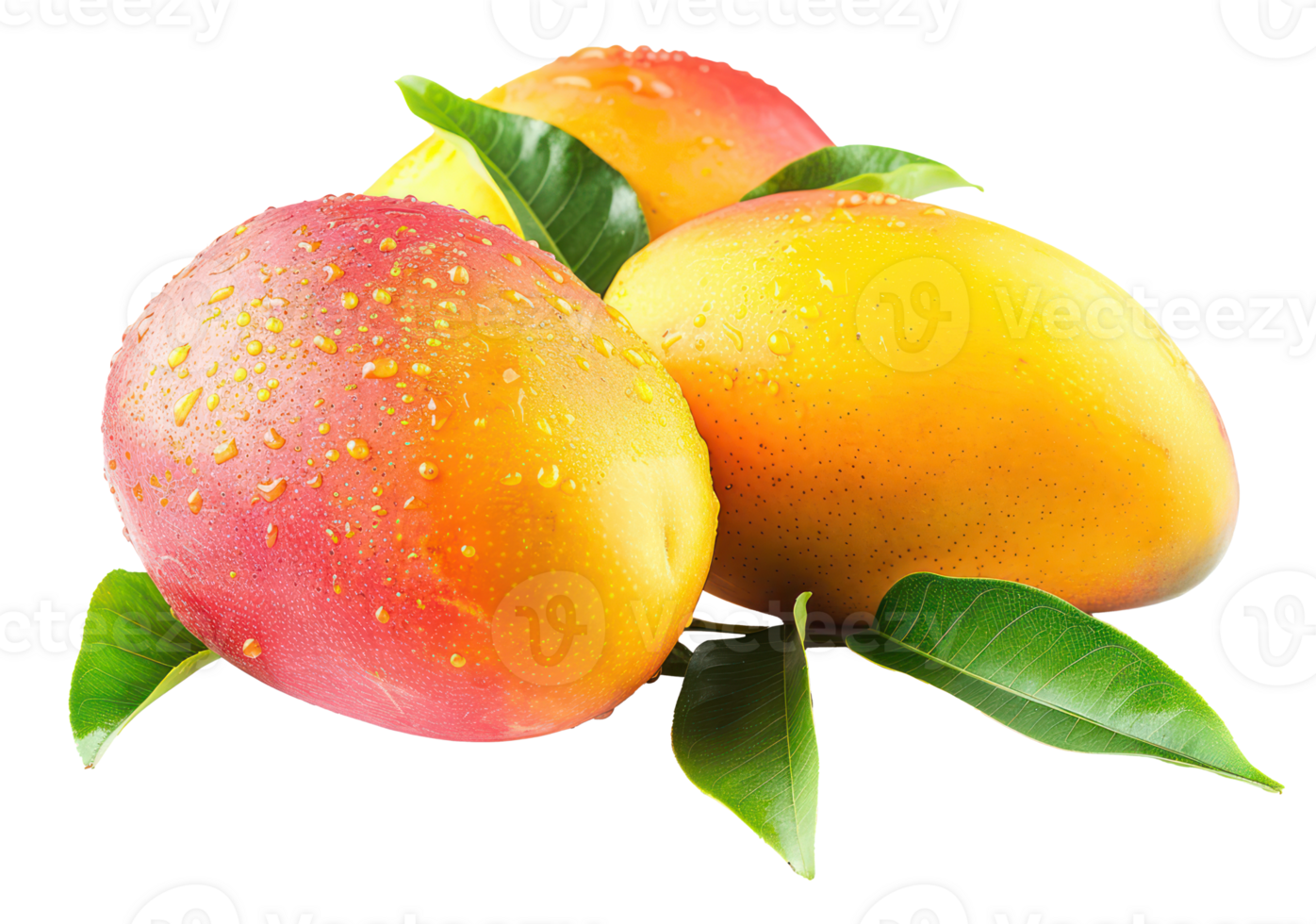 AI generated Ripe mango and juicy on transparent background - stock png. png