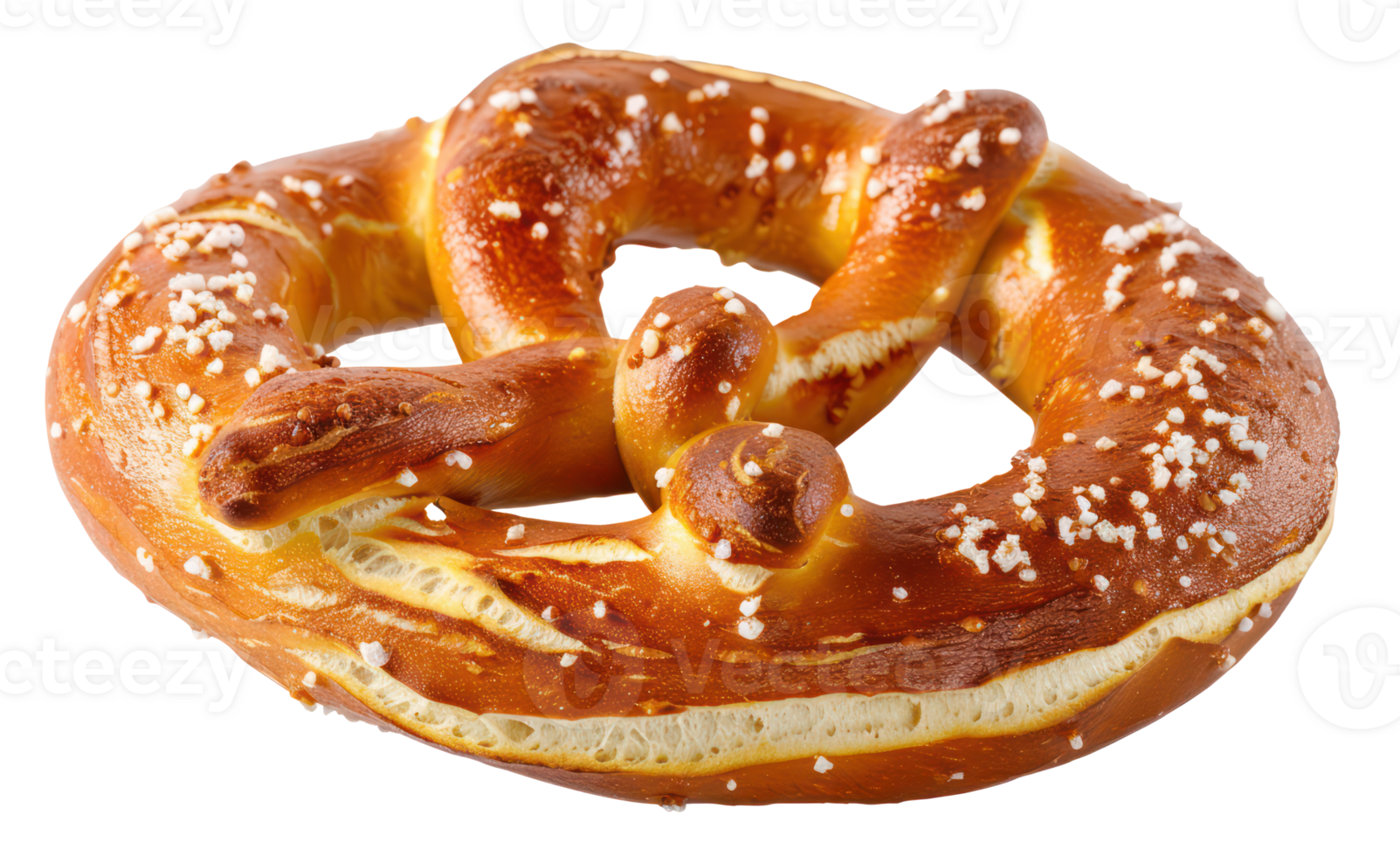 AI generated Salted baked pretzel on transparent background - stock png. png