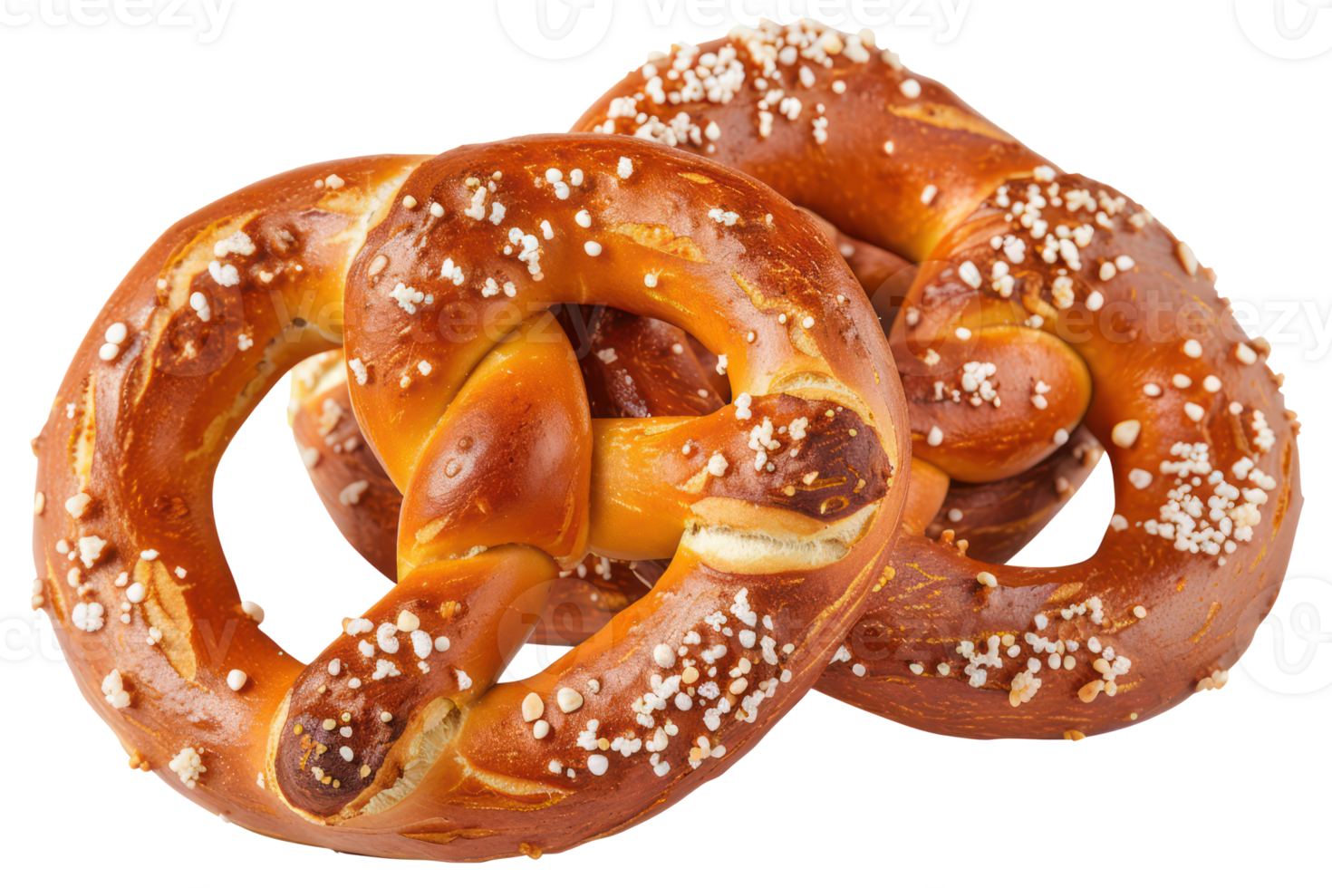 AI generated Salted baked pretzel on transparent background - stock png. png