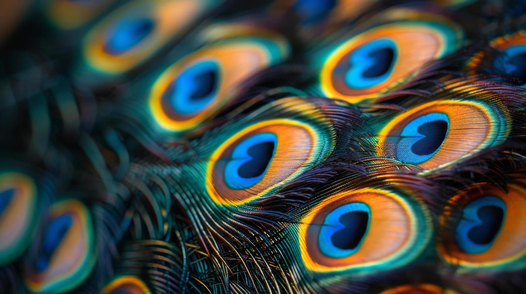 AI generated Close Up of a Peacocks Feathers photo