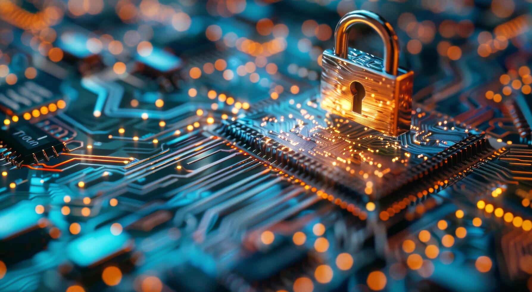 AI generated Close Up of a Computer Processor Chip photo