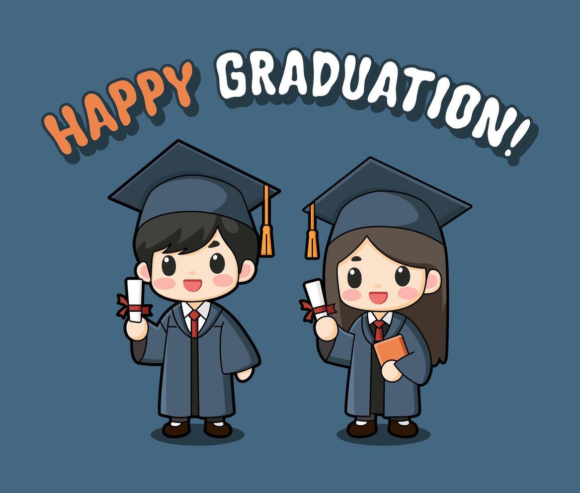 Student Graduation Celebration Vector Illustration