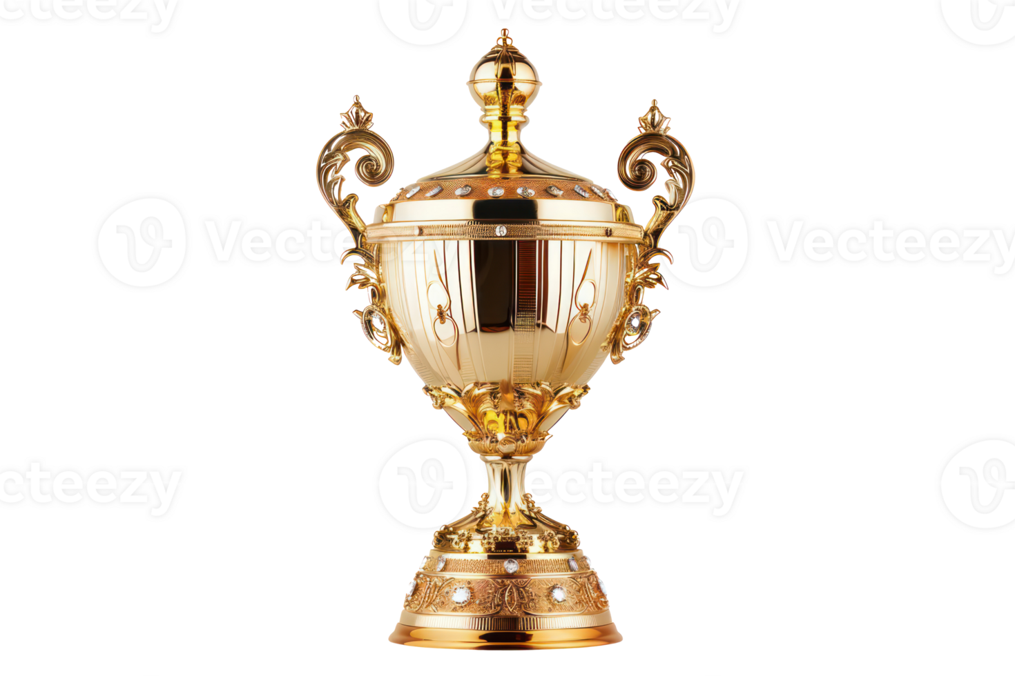 ai generado elaborar dorado trofeo taza png