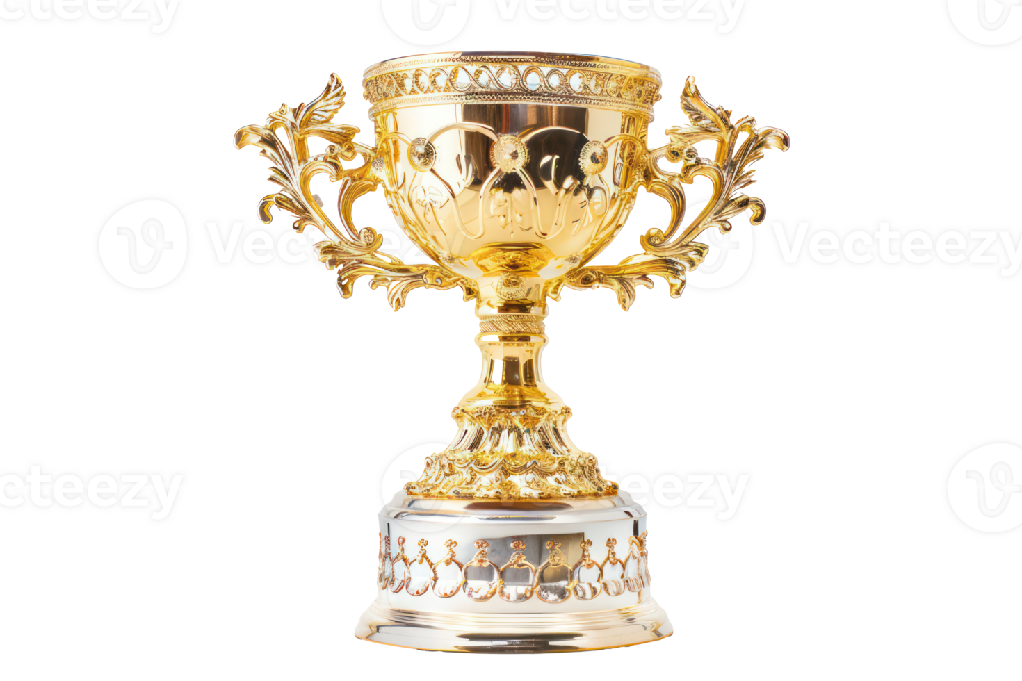 AI generated Elaborate golden trophy cup png