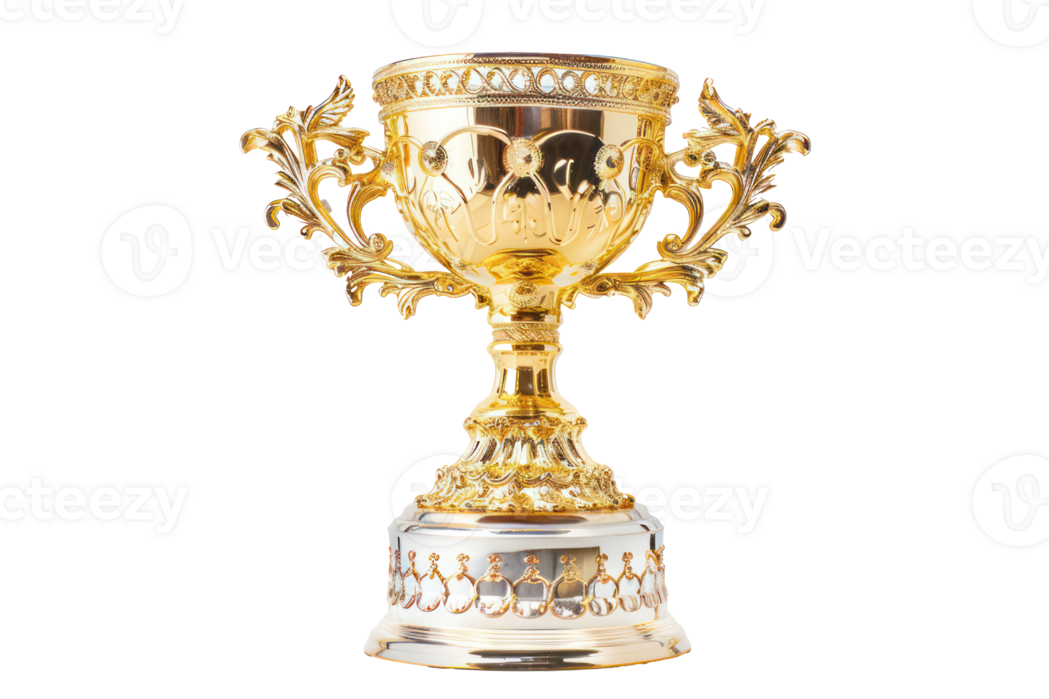 ai generado elaborar dorado trofeo taza png