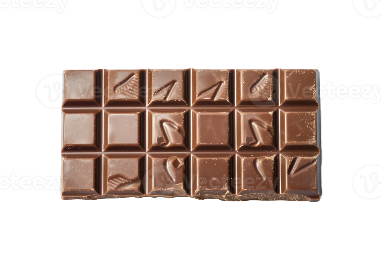 AI generated Perfectly segmented chocolate bar png