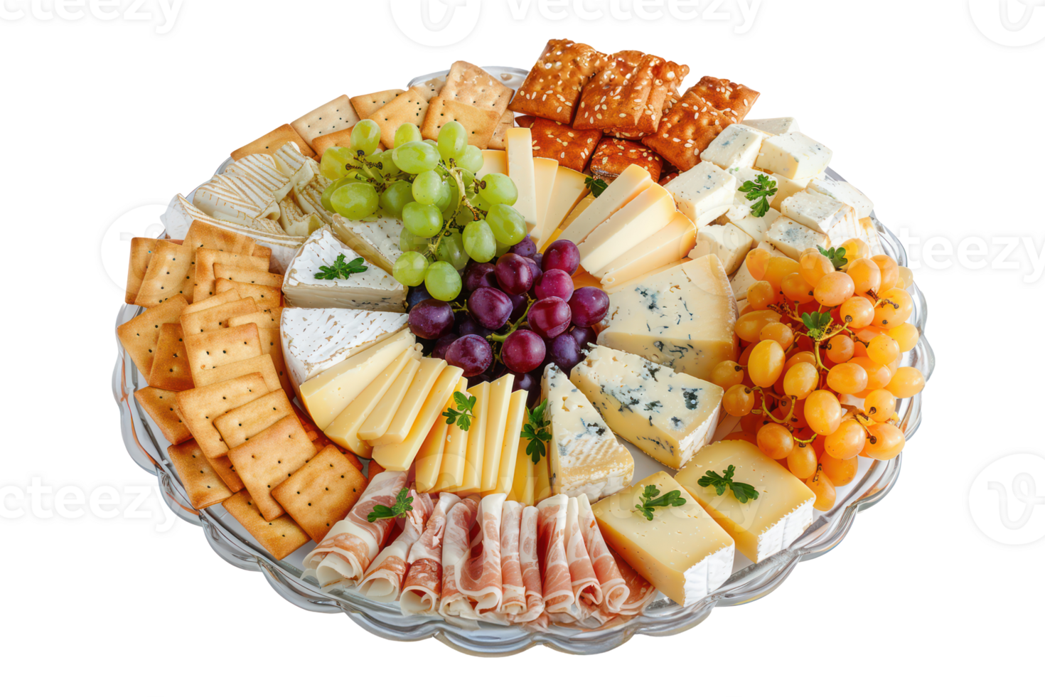 AI generated Gourmet cheese and grape platter png