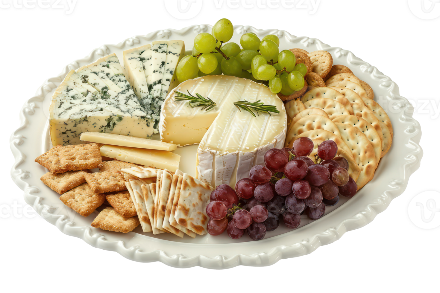 AI generated Gourmet cheese and grape platter png