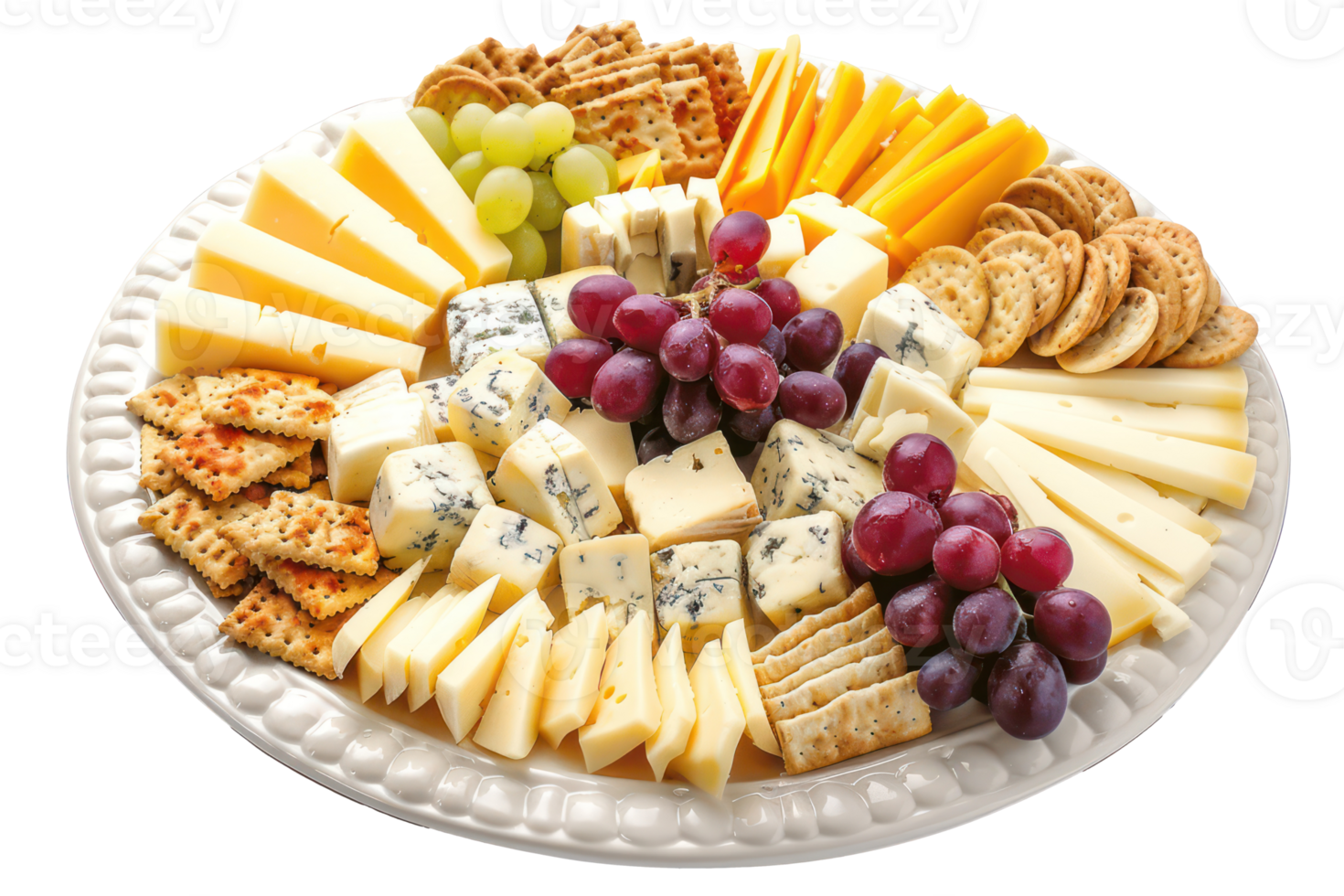 AI generated Gourmet cheese and grape platter png