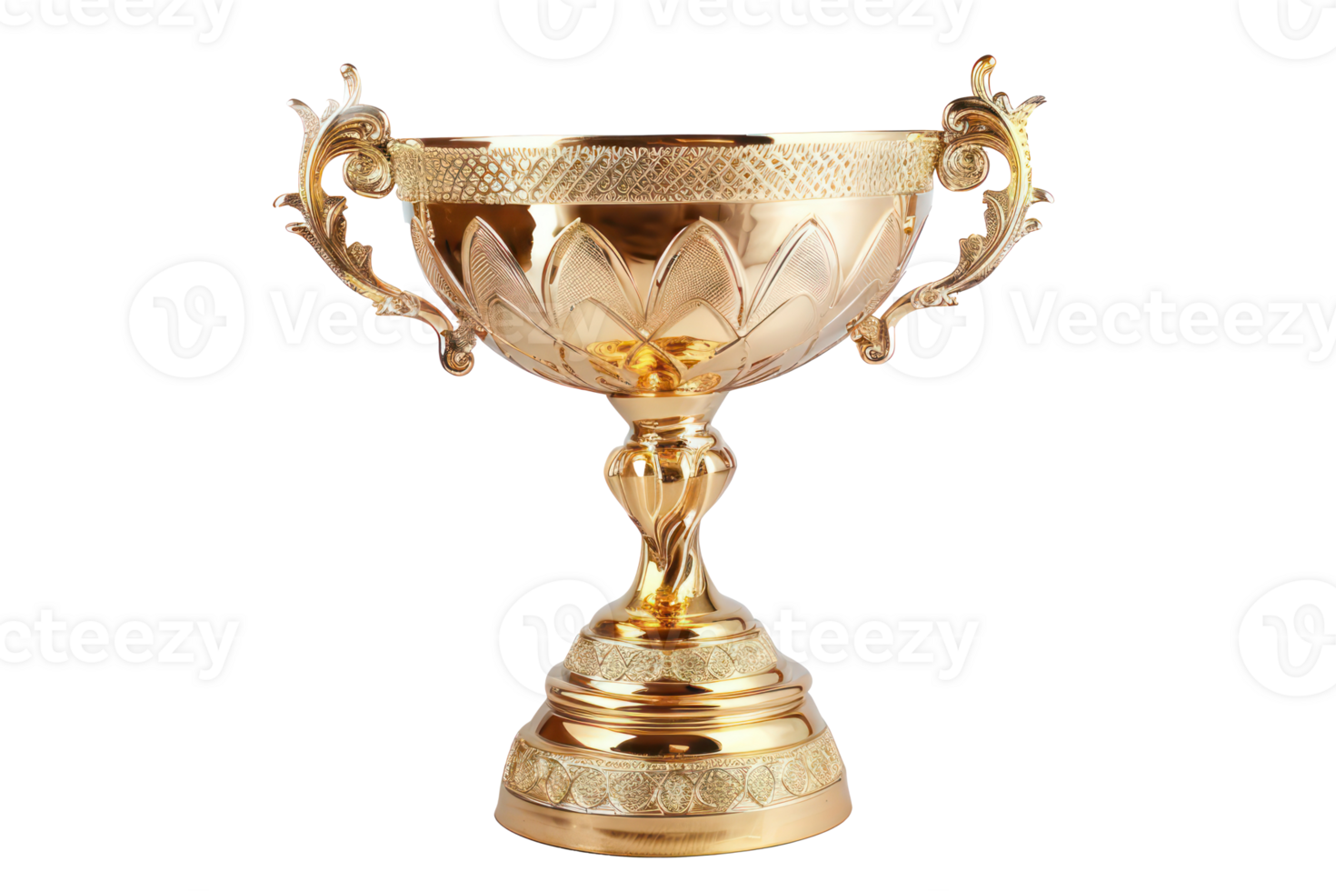 AI generated Elaborate golden trophy cup png