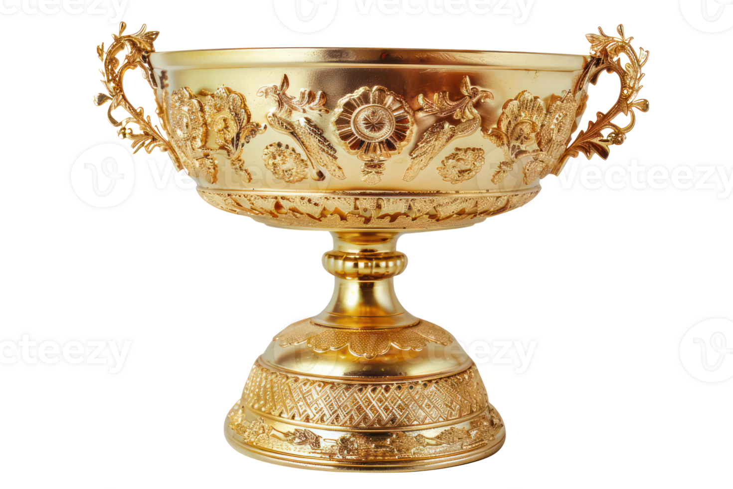 AI generated Elaborate golden trophy cup png