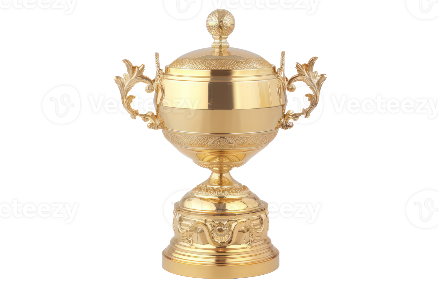 AI generated Elaborate golden trophy cup png