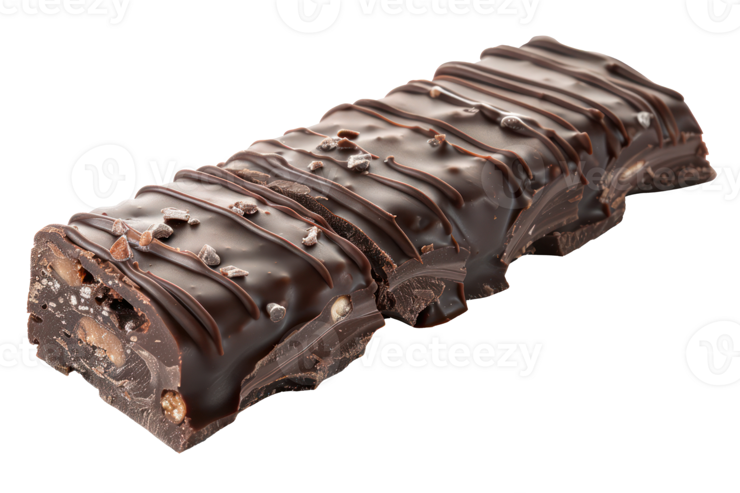 AI generated Chocolate roll with nuts and caramel png