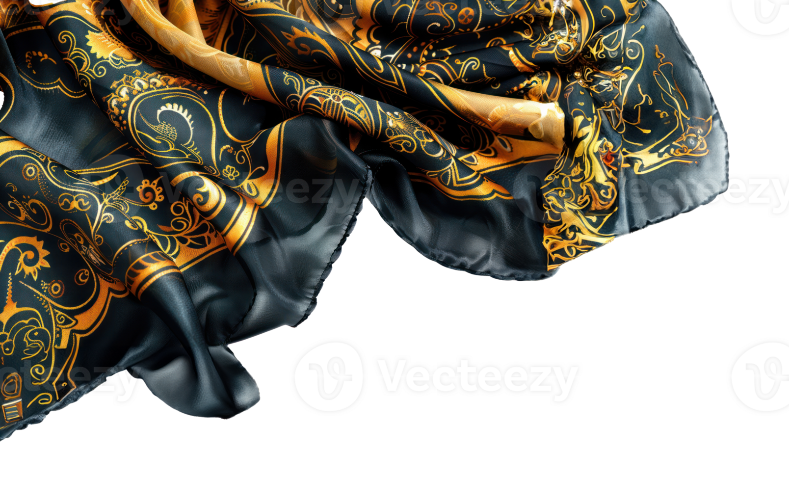 AI generated Ornate silk scarf with elegant patterns png