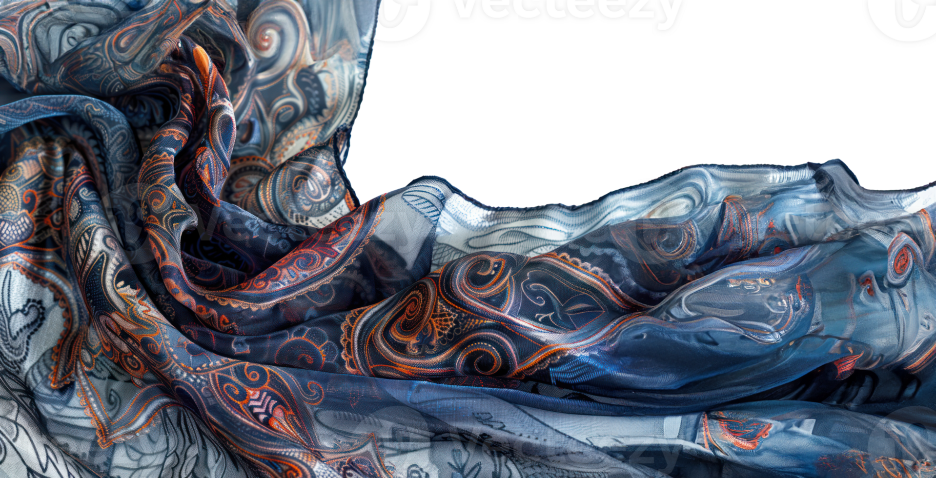 AI generated Ornate silk scarf with elegant patterns png