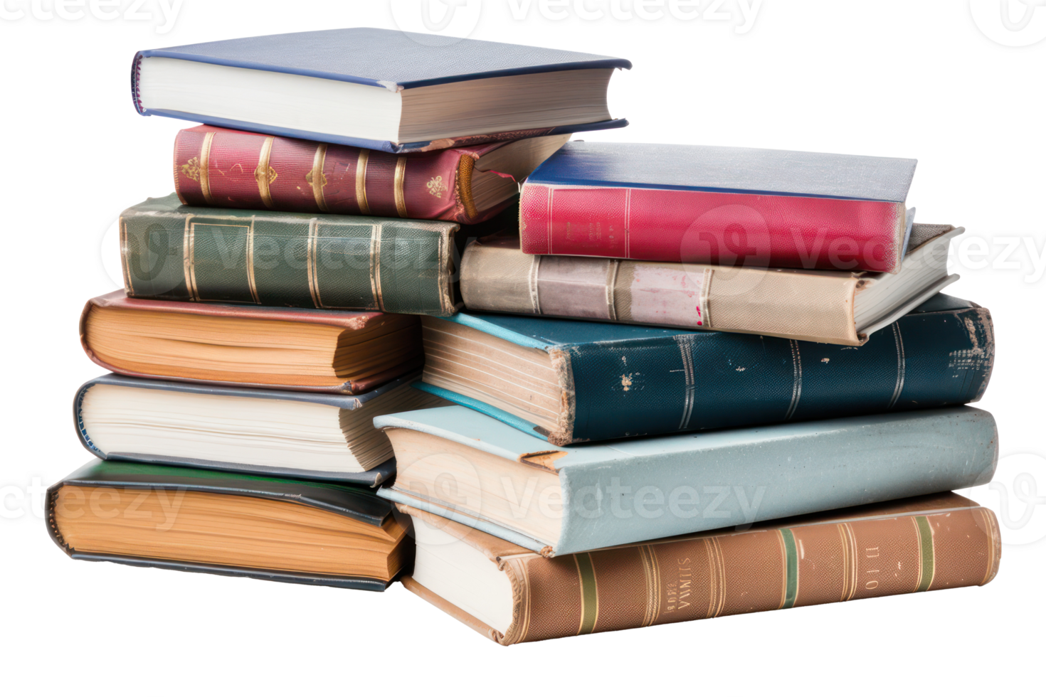 AI generated Books piled in a stack png