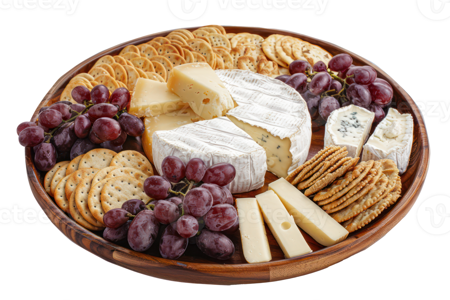 AI generated Gourmet cheese and grape platter png