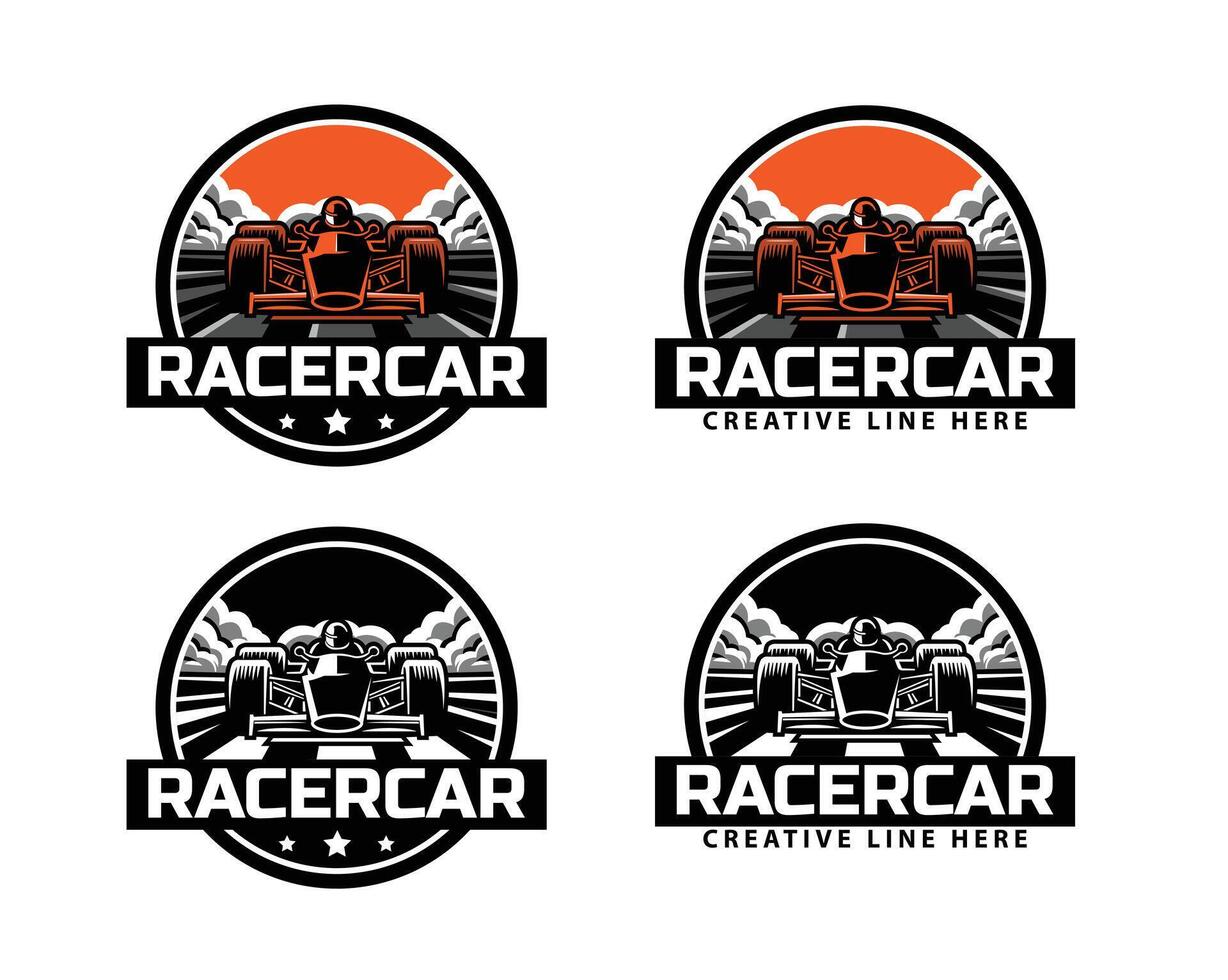 race car logo illustration  set vector