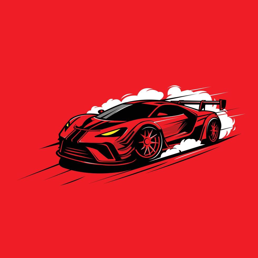 red car on the smoke vector