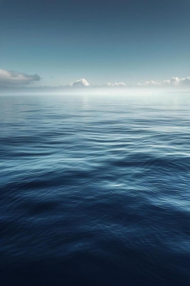 AI generated Overcast Sky Reflecting in Vast Water Body photo