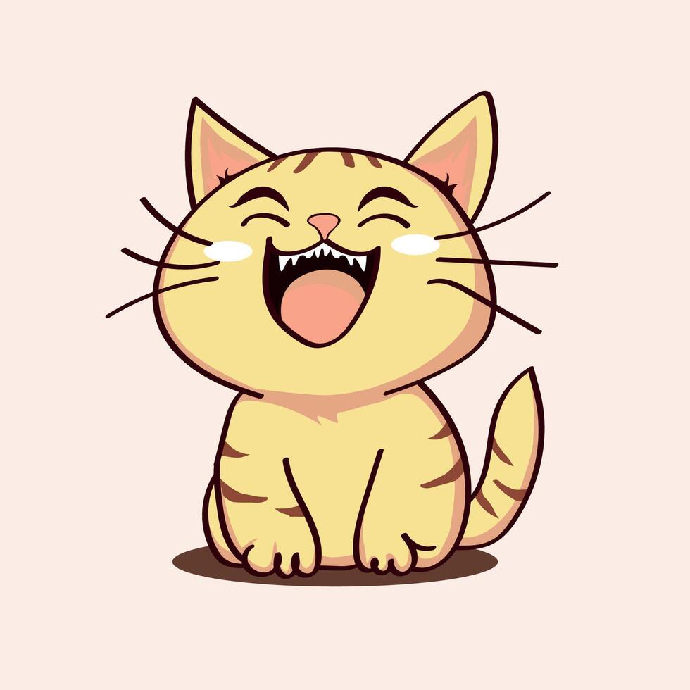 linda gatos sonrisa, feliz, animal, ilustraciones vector