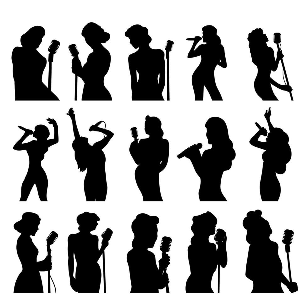 The Lady Singer image for music or entertainment concept. vector