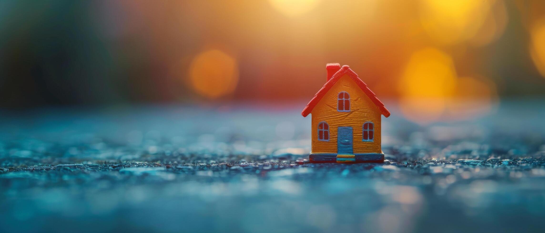 AI generated Small Toy House on Table photo