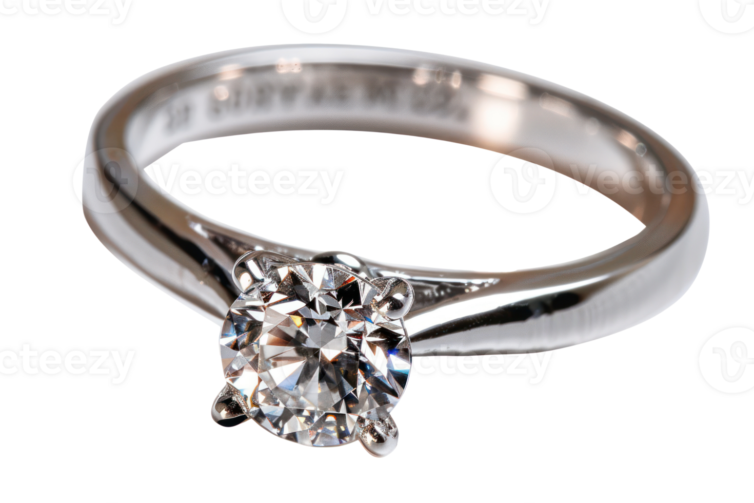 AI generated Diamond ring with sparkling side stones png