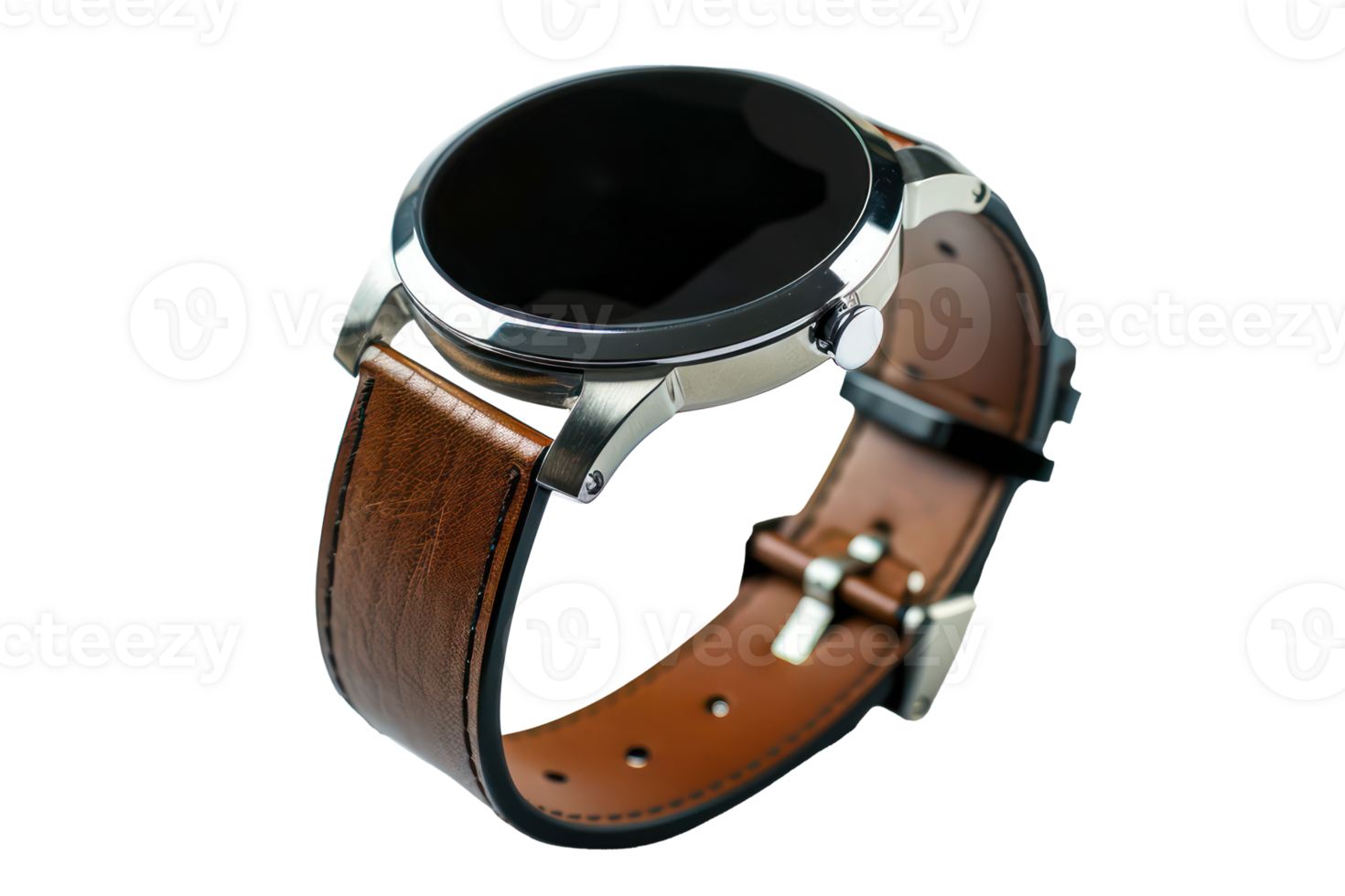 ai gegenereerd SmartWatch met elegant leer band png