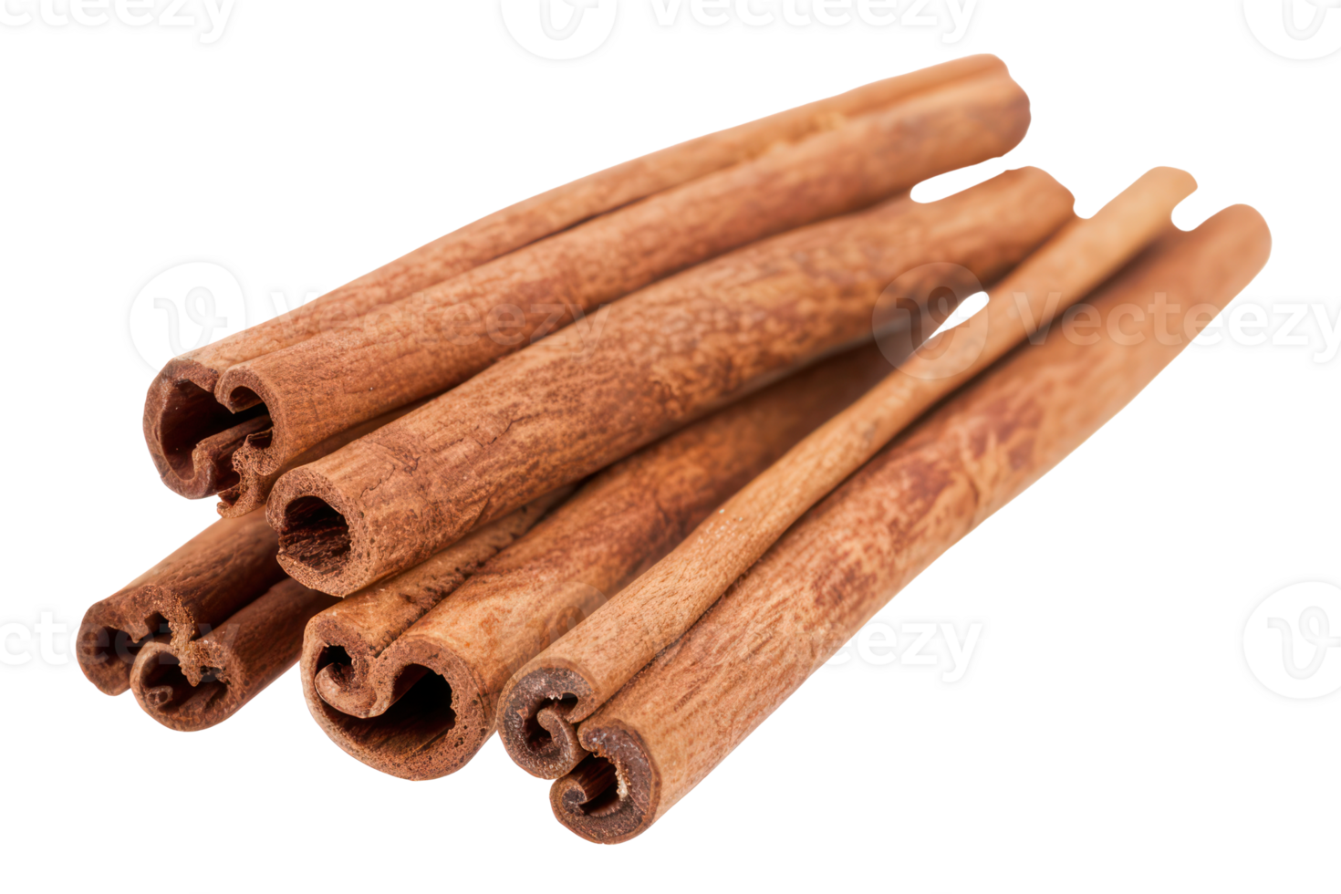 AI generated Whole cinnamon sticks on transparent background - stock png. png