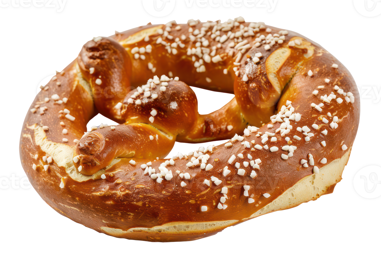 AI generated Salted baked pretzel on transparent background - stock png. png