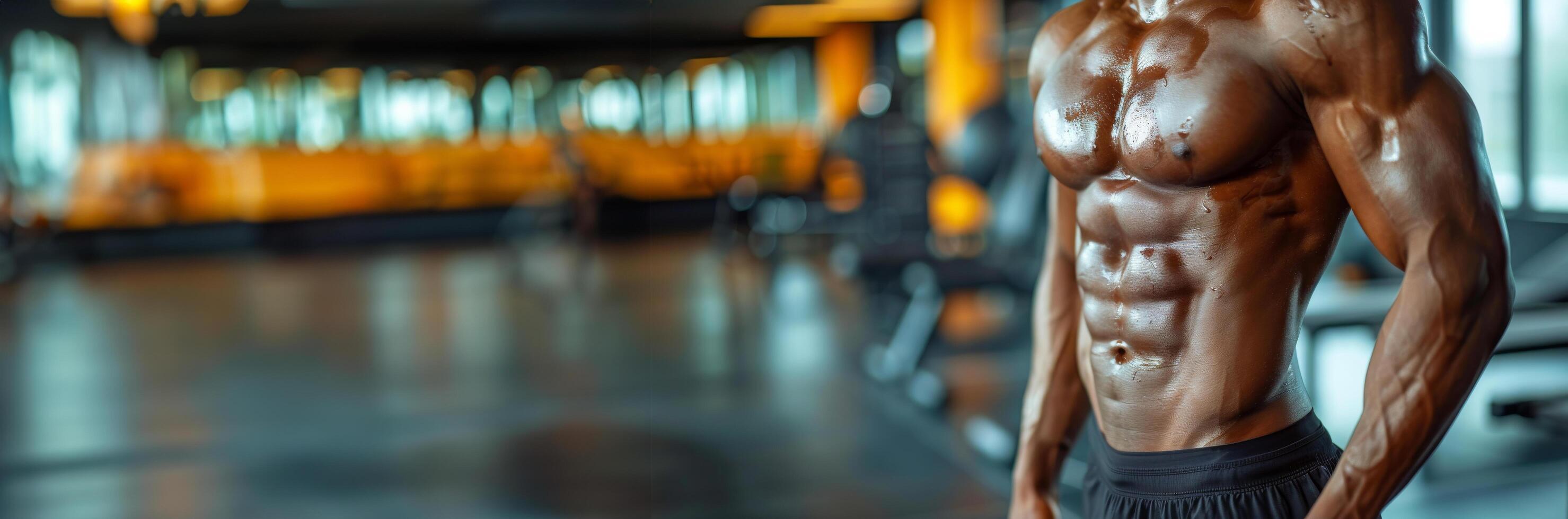 AI generated Shirtless Man Posing for Photo