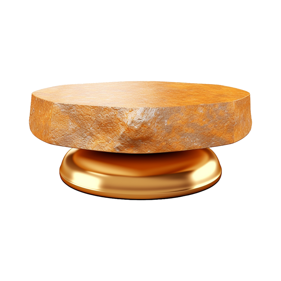 AI generated Empty Dark gold stone product isolated on transparent background png