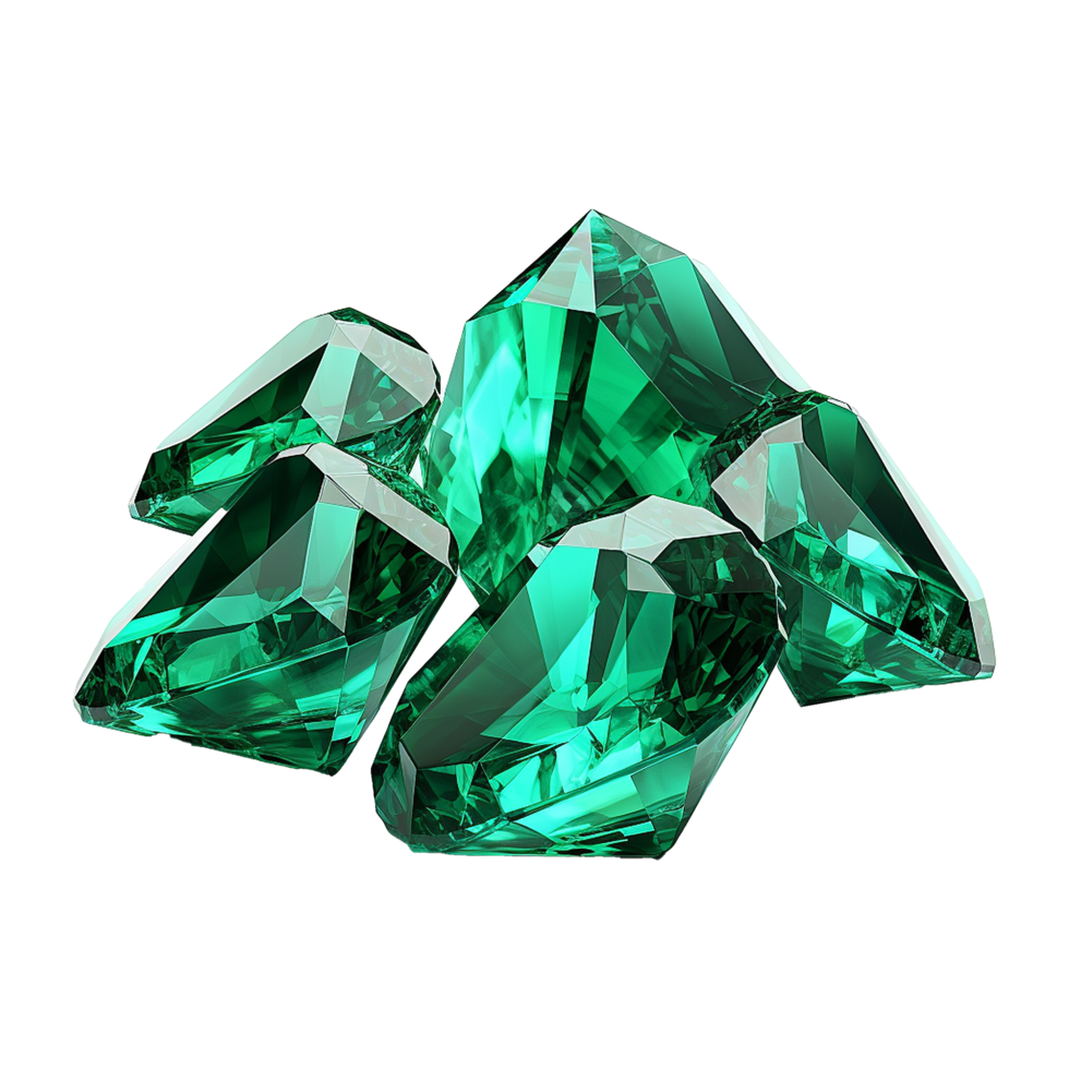 AI generated Magnificent Emeralds isolated on transparent background png